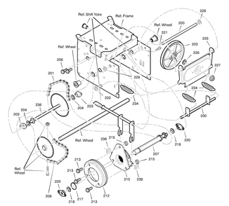 Drive Diagram and Parts List for 629104X89C 2001 Briggs and Stratton Snow Blower